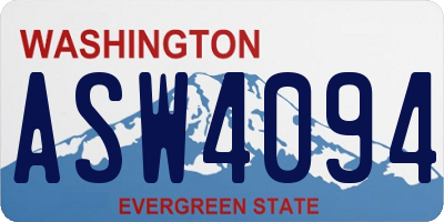 WA license plate ASW4094