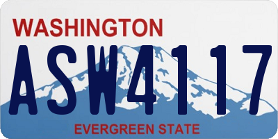 WA license plate ASW4117