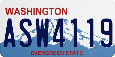 WA license plate ASW4119