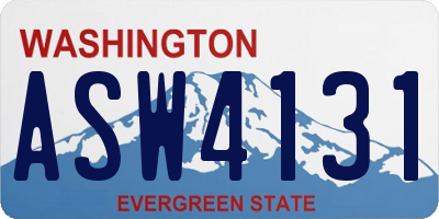 WA license plate ASW4131