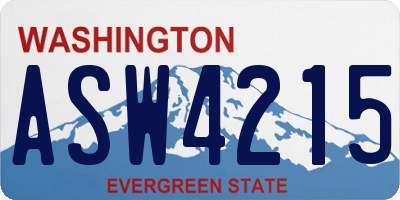 WA license plate ASW4215