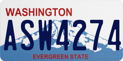 WA license plate ASW4274