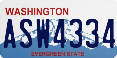 WA license plate ASW4334