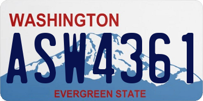 WA license plate ASW4361