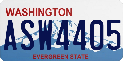 WA license plate ASW4405