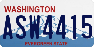 WA license plate ASW4415