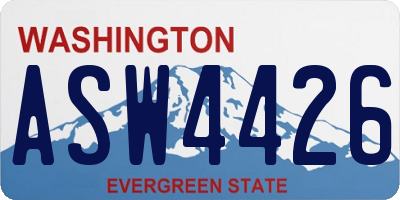 WA license plate ASW4426