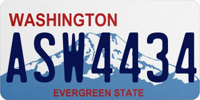 WA license plate ASW4434