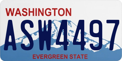 WA license plate ASW4497