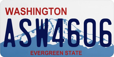 WA license plate ASW4606