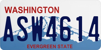 WA license plate ASW4614