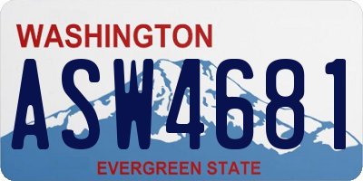 WA license plate ASW4681