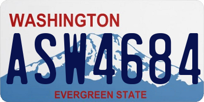 WA license plate ASW4684