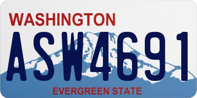 WA license plate ASW4691