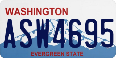 WA license plate ASW4695