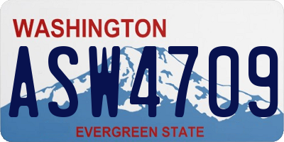 WA license plate ASW4709