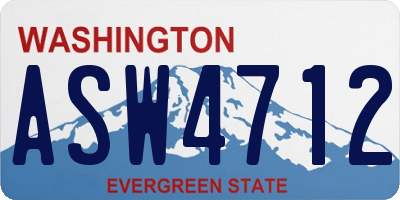 WA license plate ASW4712
