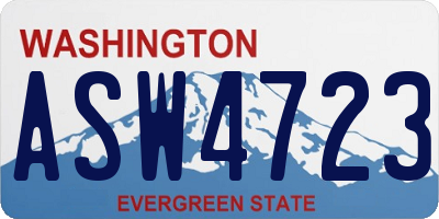 WA license plate ASW4723