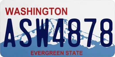 WA license plate ASW4878