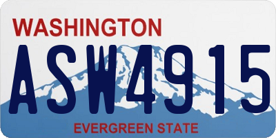 WA license plate ASW4915