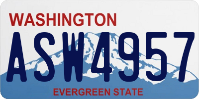 WA license plate ASW4957