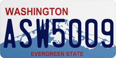 WA license plate ASW5009