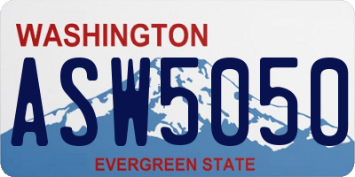 WA license plate ASW5050