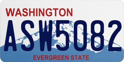 WA license plate ASW5082