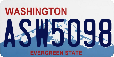WA license plate ASW5098