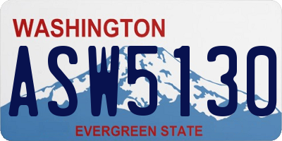 WA license plate ASW5130