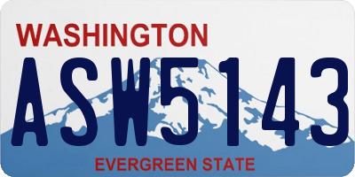 WA license plate ASW5143