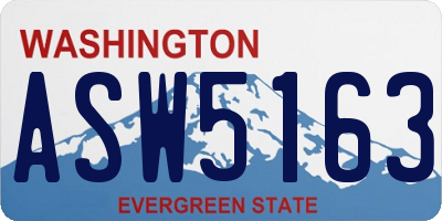 WA license plate ASW5163