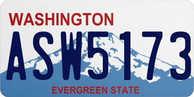 WA license plate ASW5173