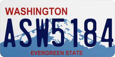 WA license plate ASW5184