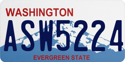 WA license plate ASW5224