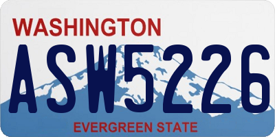 WA license plate ASW5226