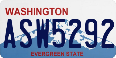 WA license plate ASW5292
