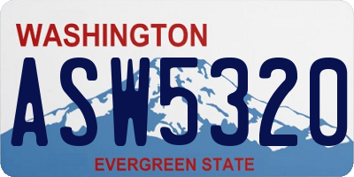 WA license plate ASW5320