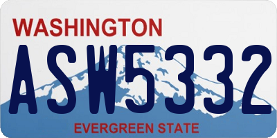 WA license plate ASW5332
