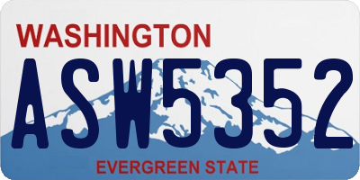 WA license plate ASW5352