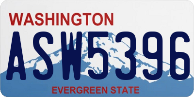 WA license plate ASW5396