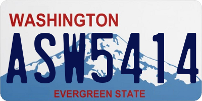 WA license plate ASW5414