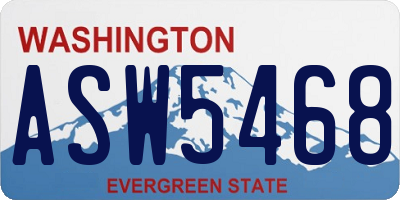 WA license plate ASW5468