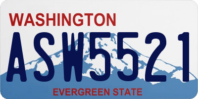 WA license plate ASW5521