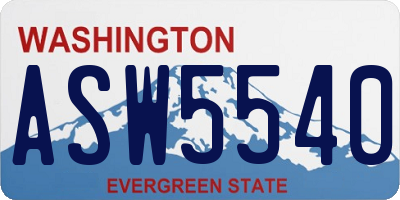 WA license plate ASW5540