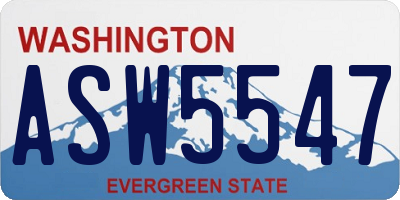 WA license plate ASW5547