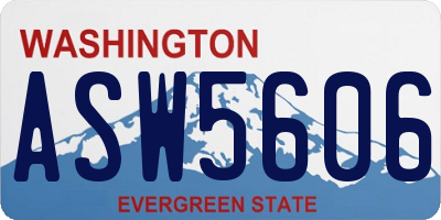 WA license plate ASW5606
