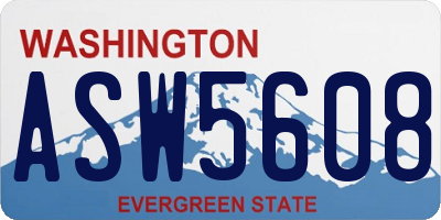 WA license plate ASW5608