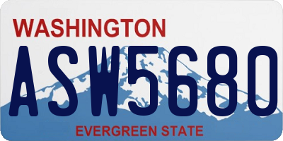 WA license plate ASW5680