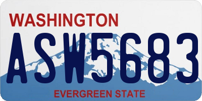 WA license plate ASW5683